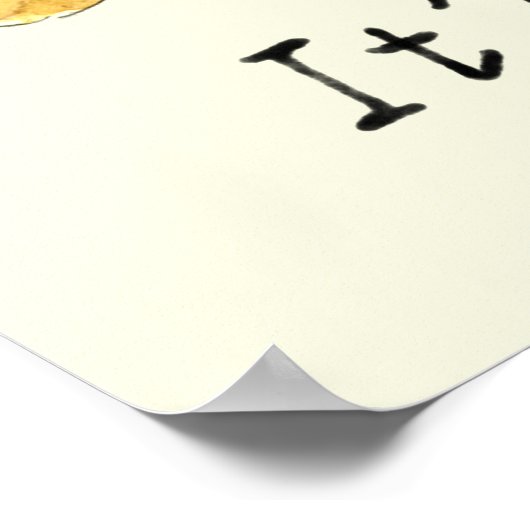 Golden Retriever waterverf Dog Slogan Poster (Hoek)