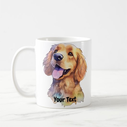 Golden Retriever-Waterverf Koffiemok (Links)