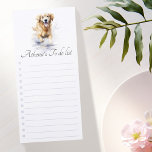 Golden retriever waterverf om te doen lijst magnetisch notitieblok<br><div class="desc">Magnetisch notitieblok te doen lijst met een prachtige waterverf schilderij van een Golden retriever die door water loopt.</div>