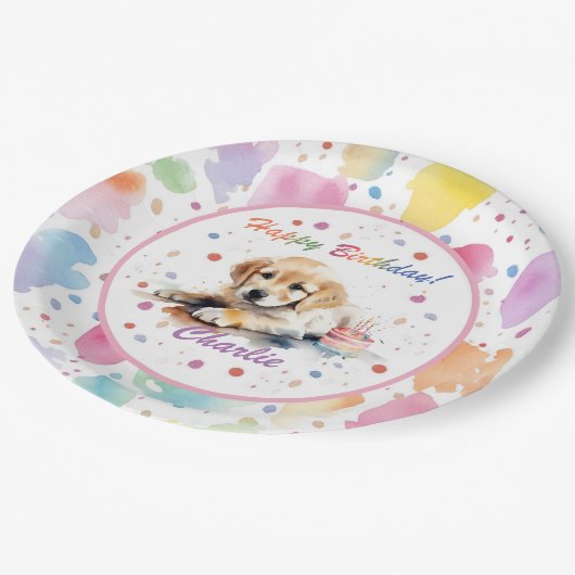 Golden Retriever Waterverf Papier Bord (Gekanteld)