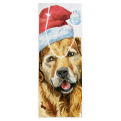 Golden Retriever Waterverf Santa Wijn Cadeautas (Achterkant)