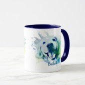 Golden Retriever Waterverf Splash Custom Name Mok (Voorkant rechts)