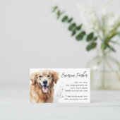 Golden retriever waterverf visitekaartje (Staand voorkant)