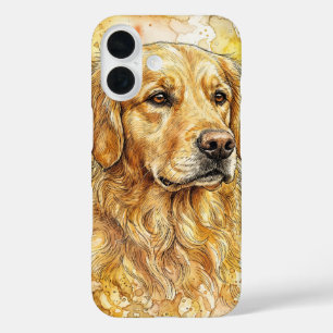 Golden Retriever-waterverfschildering telefoonhoes iPhone 16 Hoesje