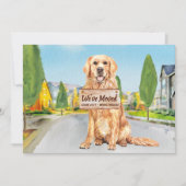 Golden Retriever We hebben Cute Dog Moving Aankondiging (Voorkant)