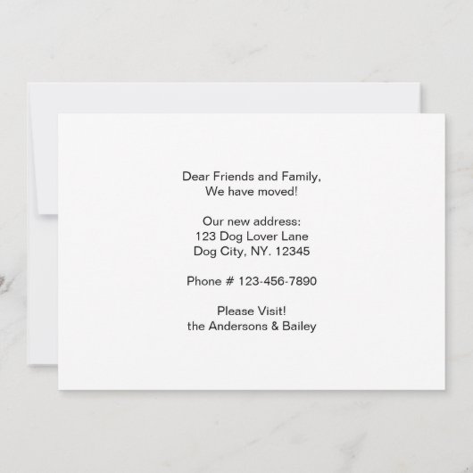 Golden Retriever We hebben Cute Dog Moving Aankondiging (Achterkant)