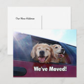 Golden Retriever We hebben een nieuw adres verplaa Aankondigingskaart (Voorkant / Achterkant)