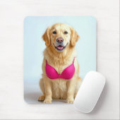 Golden Retriever Wearing a Pink Bra Muismat (Met muis)