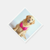 Golden Retriever Wearing a Pink Bra Servet (Hoek)
