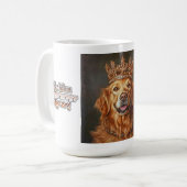 Golden Retriever Wearing Crown Mug Koffiemok (Voorkant links)