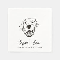 Golden Retriever Wedding Cocktail napkin