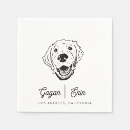 Golden Retriever Wedding Cocktail napkin Servet
