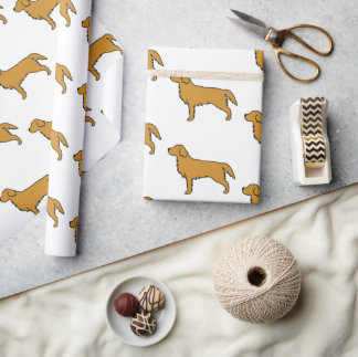 Golden Retriever Wedding Paper Cadeaupapier