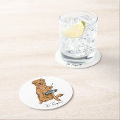 Golden Retriever Wedding Ronde Kartonnen Onderzetter (Insitu)