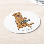 Golden Retriever Wedding Ronde Kartonnen Onderzetter (Gebogen)