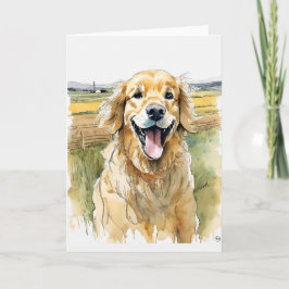Golden Retriever Wenskaart Bedankkaart