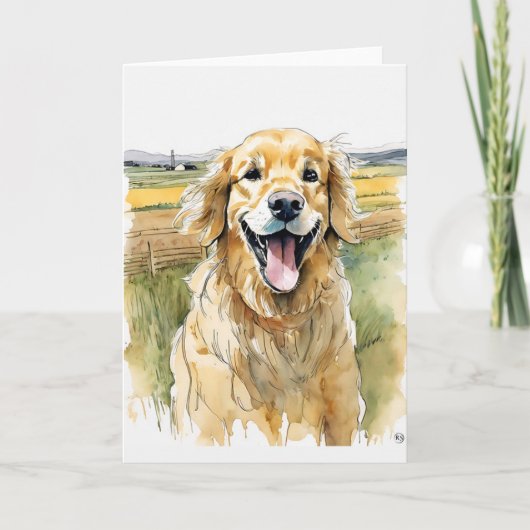 Golden Retriever Wenskaart Bedankkaart (Voorkant)