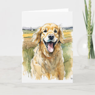 Golden Retriever Wenskaart Bedankkaart