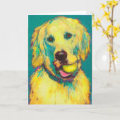 Golden Retriever-wenskaart Kaart (Gele Bloem)