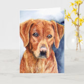 Golden Retriever Wenskaart Kaart (Gele Bloem)