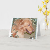 Golden Retriever wenskaart Kaart (Gele Bloem)