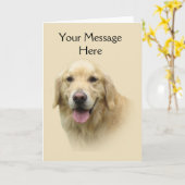 Golden Retriever Wenskaart Kaart (Gele Bloem)