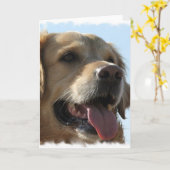 Golden Retriever Wenskaart Kaart (Gele Bloem)
