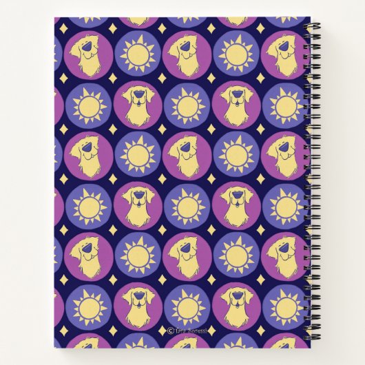 Golden Retriever Whimsical Sun Custom Notitieboek (Achterkant)