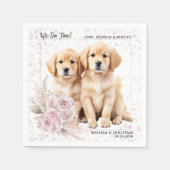 Golden Retriever Wij doen te roze bloemige hond br Servet (Voorkant)
