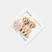Golden Retriever Wij doen te roze bloemige hond br Servet (Hoek)