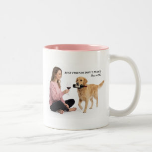 Golden Retriever Wijn Humor Cadeau Tweekleurige Koffiemok
