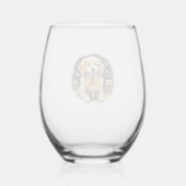 Golden Retriever Wijnglas Zonder Voet (Achterkant)