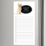 Golden Retriever-winkellijst Magnetisch Notitieblok<br><div class="desc">Schattige dingen om een Golden Retriever-hond te halen met een zwart karton-lijst gepersonaliseerd met jouw naam.</div>