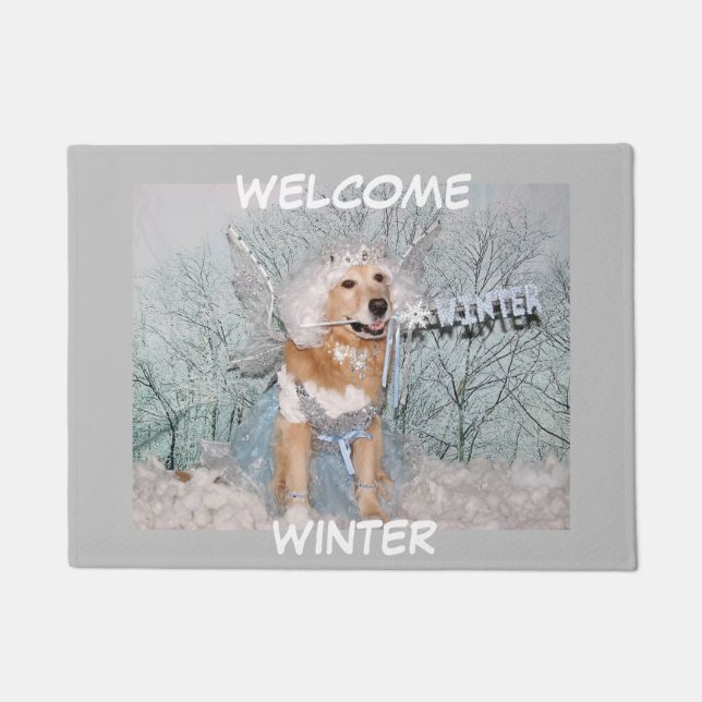 Golden Retriever Winter Fairy  Deurmat (Voorkant)