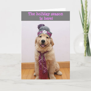 Golden Retriever Winter Greetings Feestdagen Kaart
