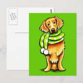 Golden Retriever Winter Scarf Briefkaart (Voorkant / Achterkant)