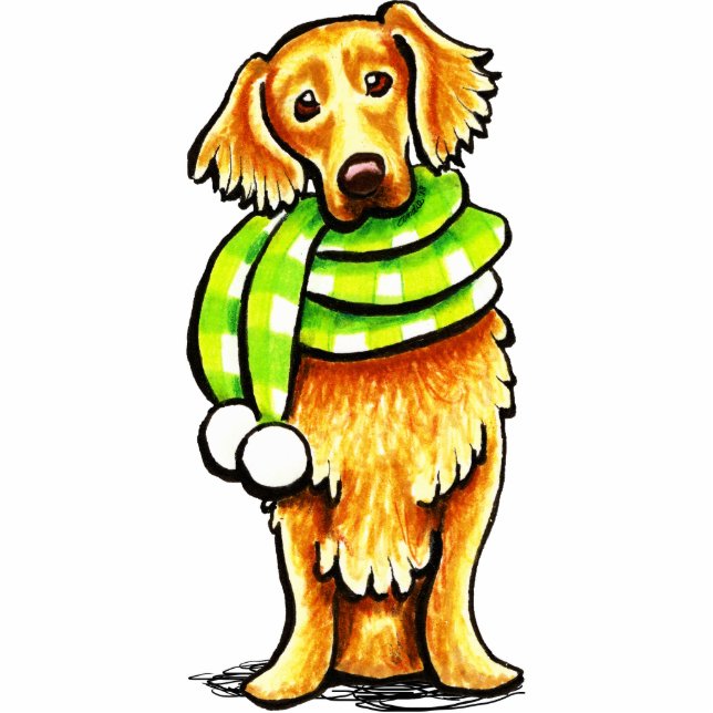 Golden Retriever Winter Scarf Fotobeeldje Magneet (Voorkant)