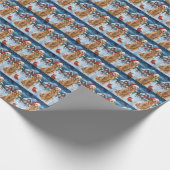 Golden Retriever Winter Wonderland Kerstvreugde Cadeaupapier (Hoek)