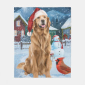 Golden Retriever Winter Wonderland Kerstvreugde Fleece Deken (Voorkant)