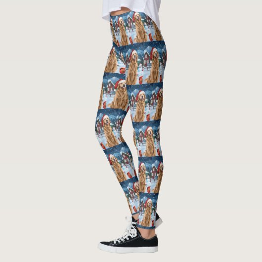 Golden Retriever Winter Wonderland Kerstvreugde Leggings (Links)