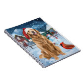 Golden Retriever Winter Wonderland Kerstvreugde Notitieboek (Rechterzijde)