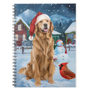 Golden Retriever Winter Wonderland Kerstvreugde Notitieboek