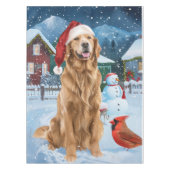 Golden Retriever Winter Wonderland Kerstvreugde Tafelkleed (Voorkant)