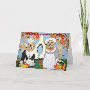 Golden Retriever Wishbone-Thanksgiving Kaart