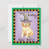 Golden Retriever Witch Invitation (Voorkant)
