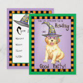 Golden Retriever Witch Invitation (Voorkant / Achterkant)