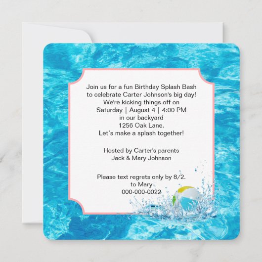 Golden Retriever With Flamingo Pool Party Kaart (Achterkant)