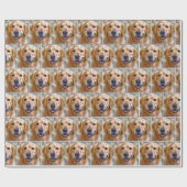 Golden Retriever with Red Lipstick Kisses Cadeaupapier (Vlak)