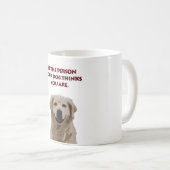 Golden Retriever Witte Koffie Mok met Quote (Voorkant rechts)