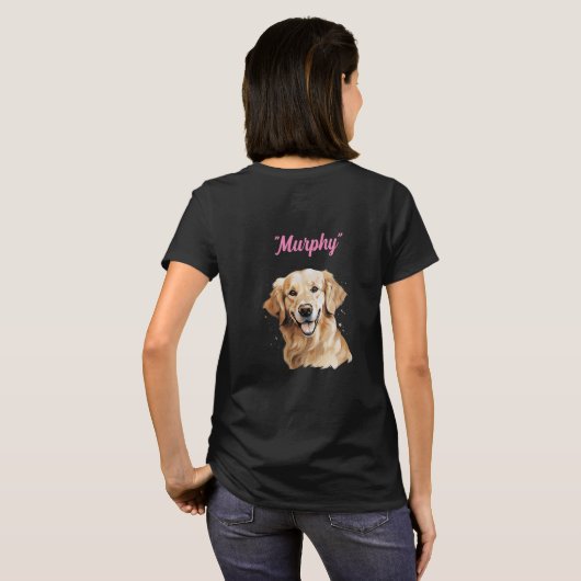 Golden Retriever Word Art genaamd Elegant Modern T-shirt (Achterkant volledig)